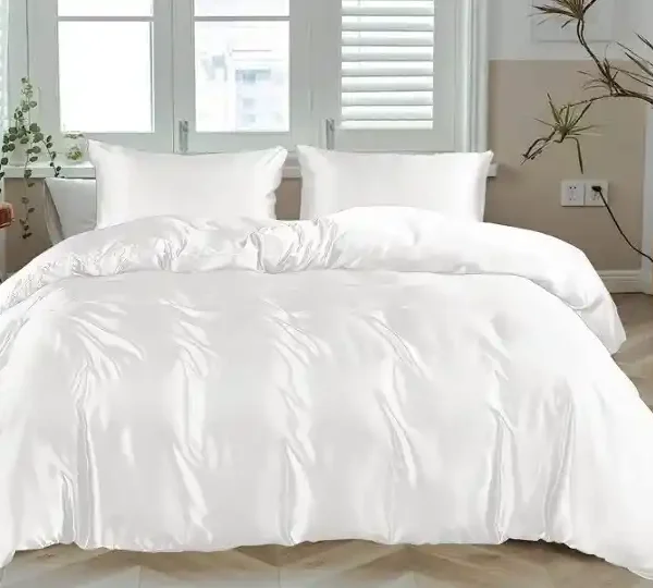 100% organic bamboo bedding set in white
