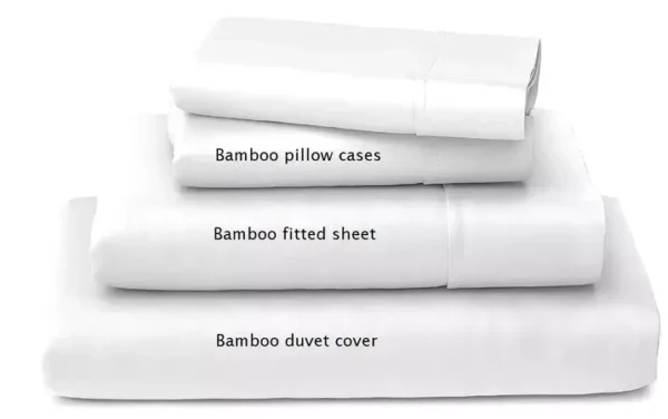 100% bamboo duvet cover and pillow cases with fitted sheet.