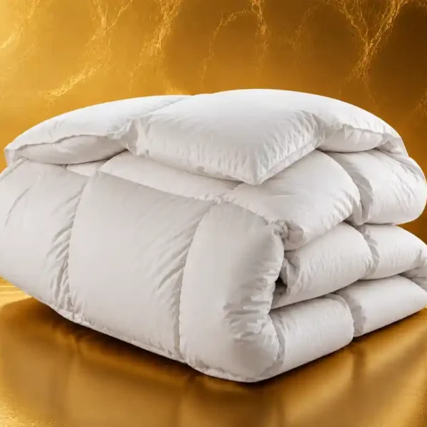 Folded Canadian duvet showing plush loft