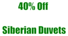 Save 40% on Siberian duvets