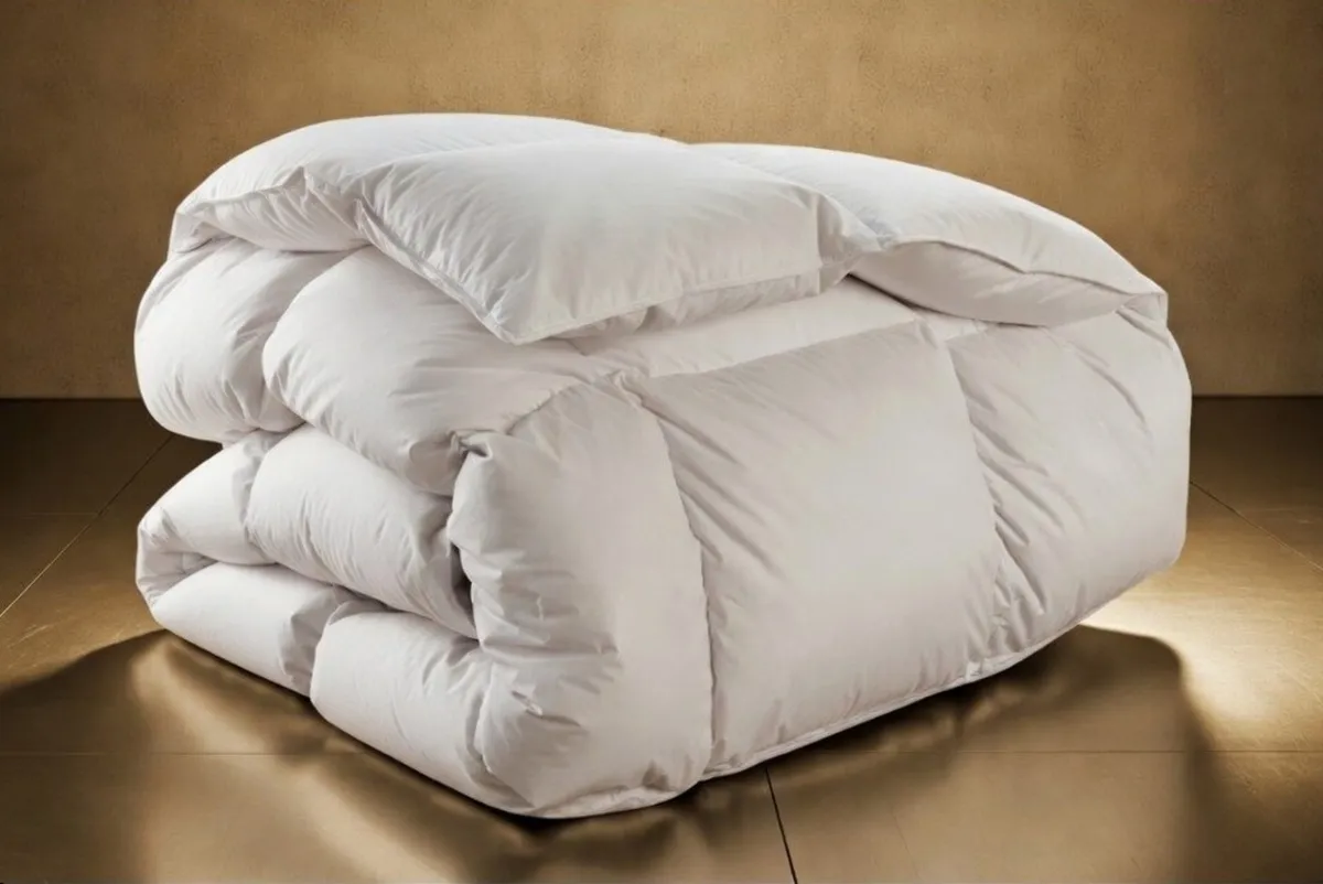 100% Hungarian Goose Down Duvet – Folded Luxury Bedding Company Folded 100 hungarian goose down duvet showing plush loft