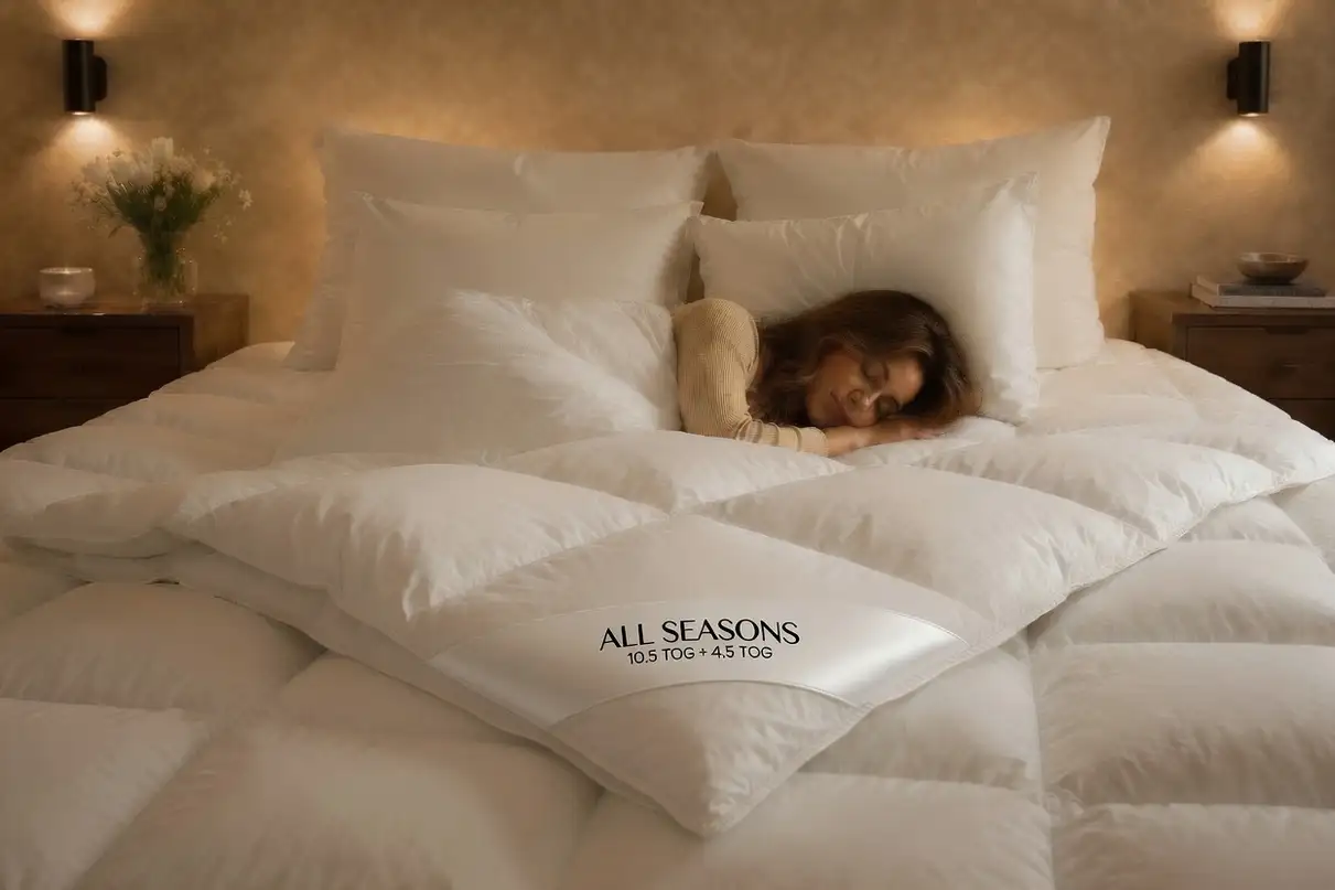 Warmest Hungarian All Seasons Duvet – Layers Luxury Bedding Company Warmest hungarian all seasons duvet showing 10 5 tog + 4 5 tog layers